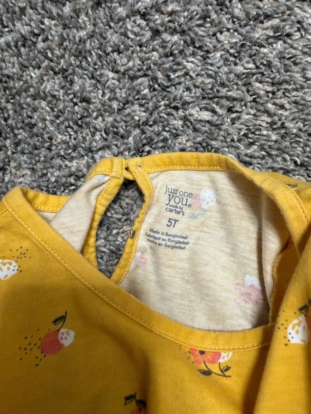 Carter's Mustard Yellow Floral Ruffle Long-Sleeve Top